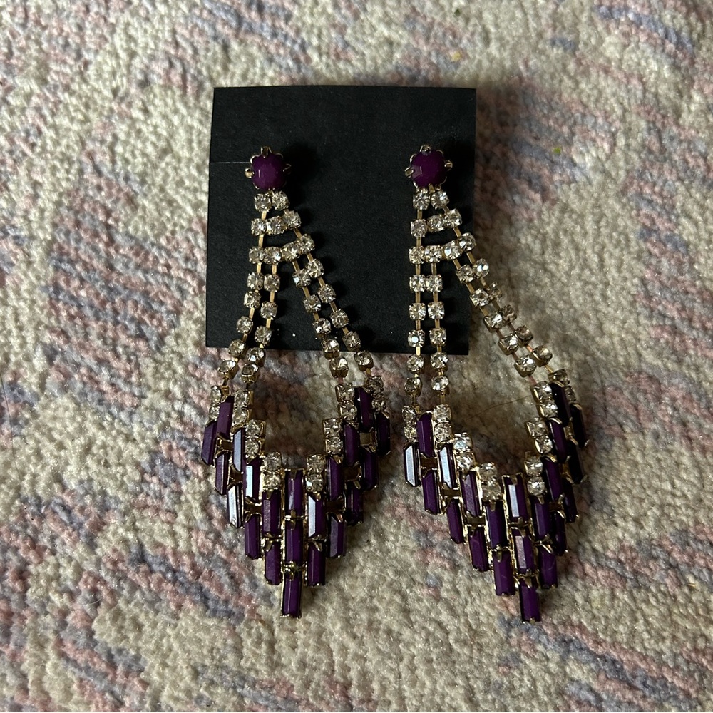 Chandelier purple earrings